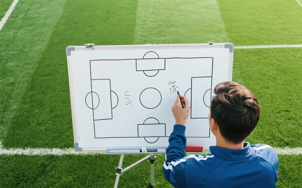 非洲球队战术板与球场俯视构图